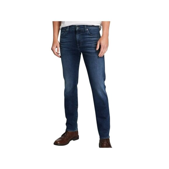 7For All Mankind Straight Jeans Luxe Performance Dark Blue NWOT - Picture 2 of 14